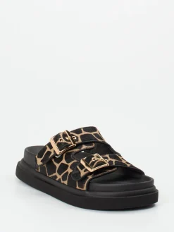 – Pantolette aus Kunstfell mit Animalprint-Andrea Puccini Hot