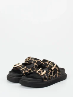 – Pantolette aus Kunstfell mit Animalprint-Andrea Puccini Hot
