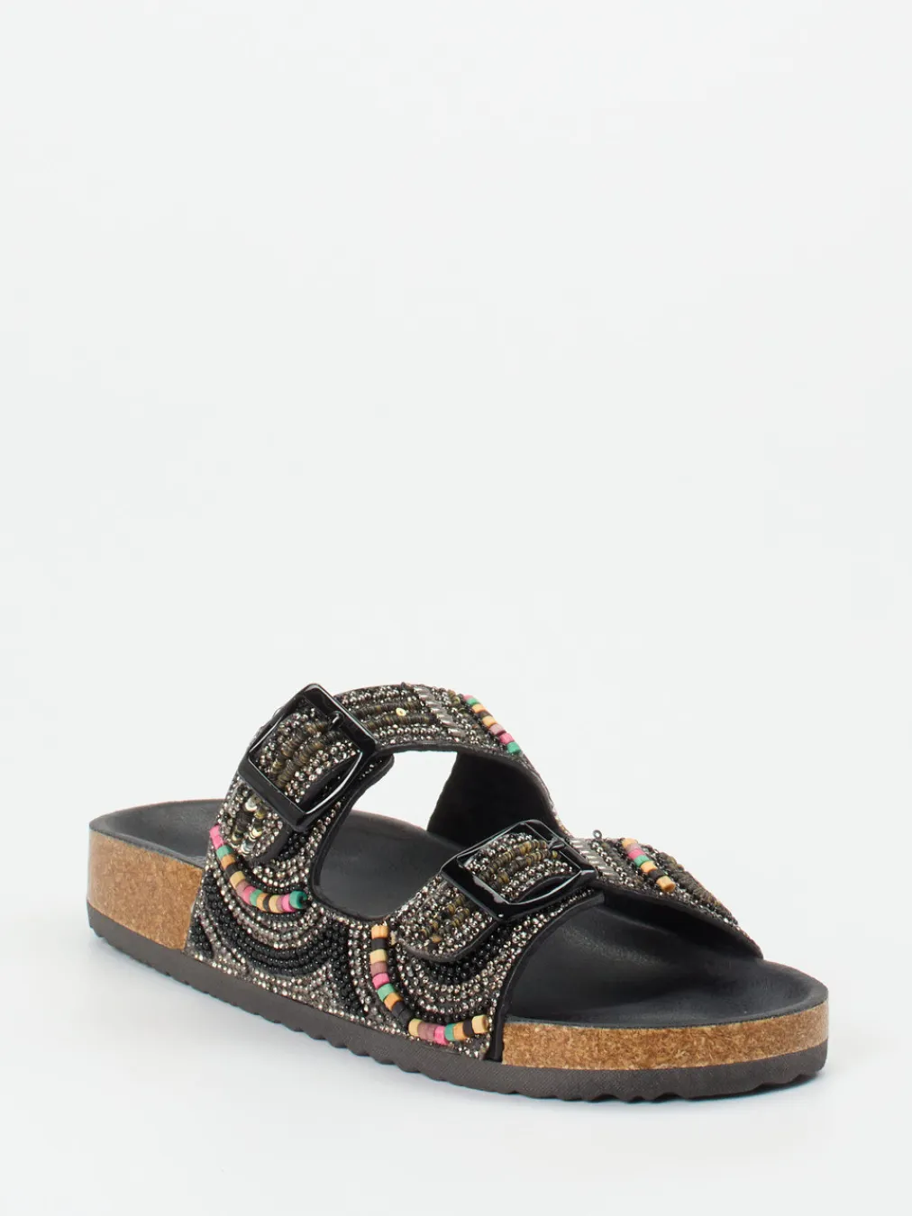 – Pantolette aus Metallicleder mit Perlen-Andrea Puccini New