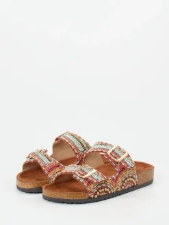 – Pantoletten aus Metallicleder mit Perlen-Andrea Puccini Discount