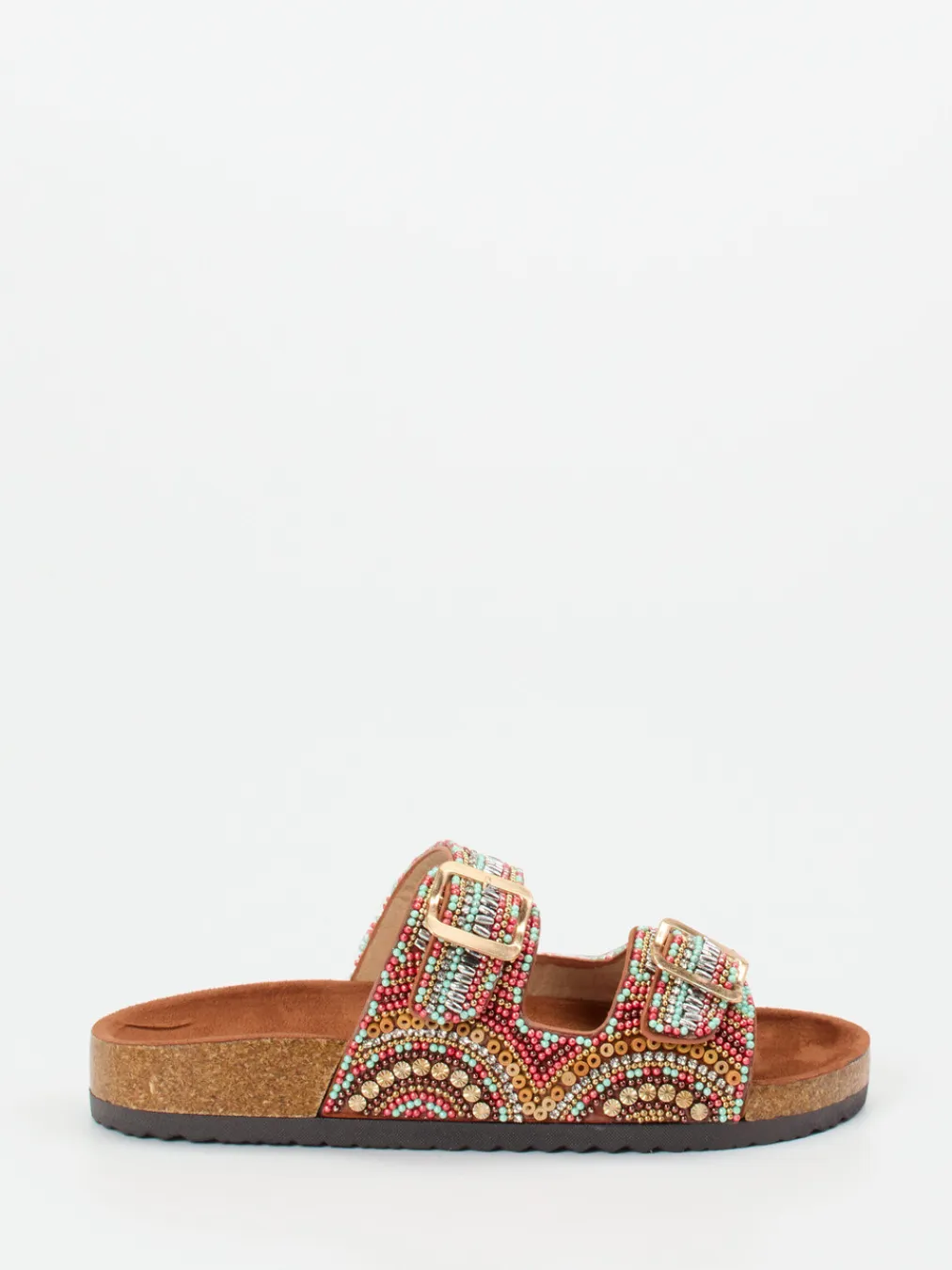 – Pantoletten aus Metallicleder mit Perlen-Andrea Puccini Discount