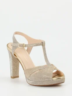 – Plateau-Sandaletten aus Metallicleder-Andrea Puccini