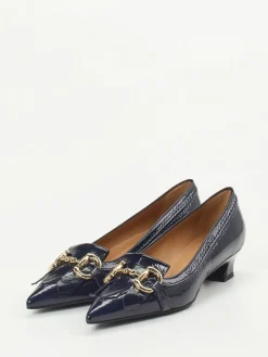 – Pumps aus Lackleder in Dunkel-Andrea Puccini Clearance