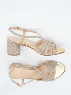 – Sandaletten aus Metallicleder farben-Andrea Puccini