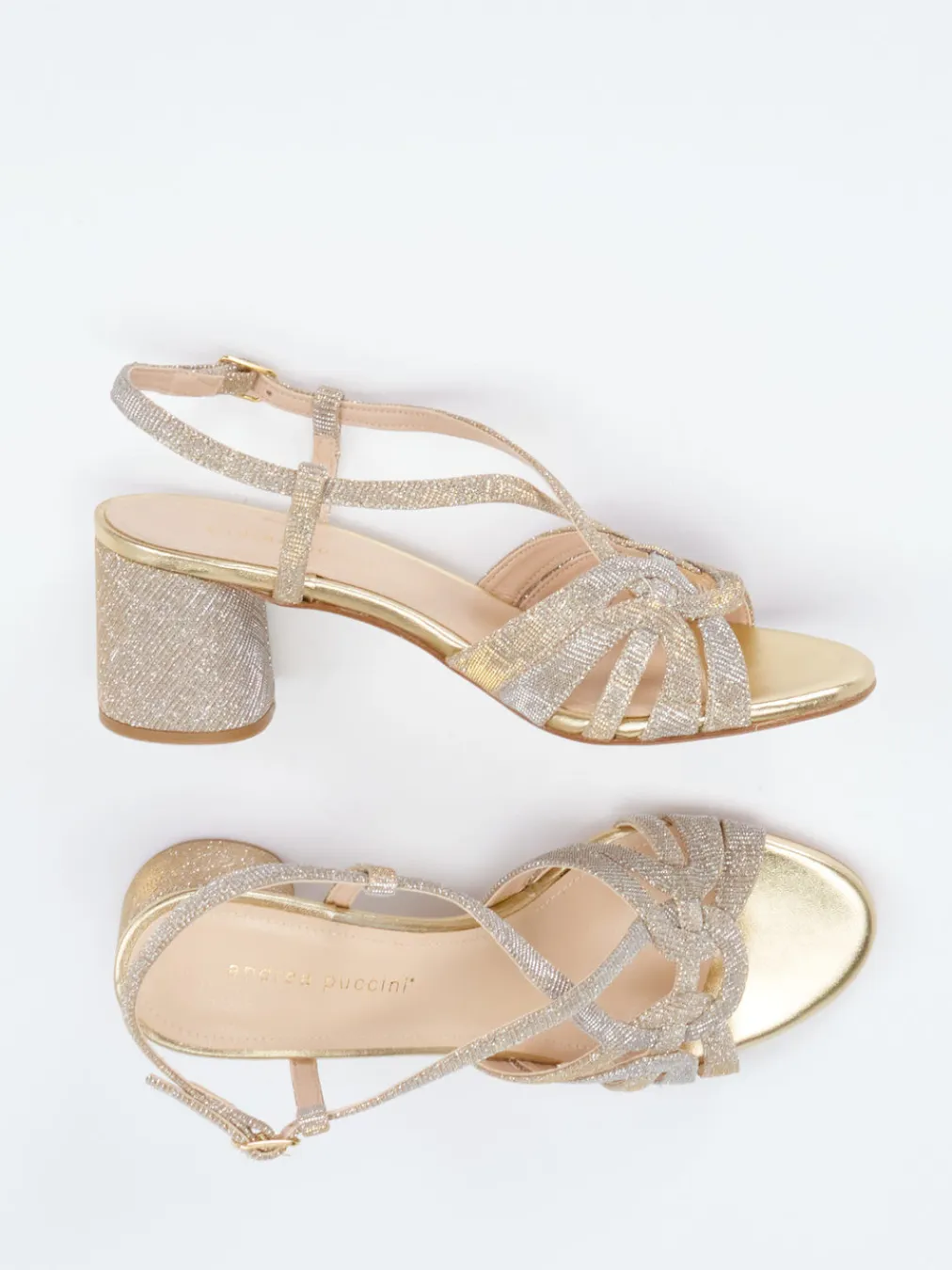 – Sandaletten aus Metallicleder farben-Andrea Puccini