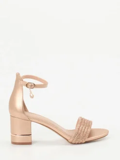 – Sandaletten aus Metallicleder Roségold-Andrea Puccini Clearance