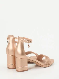 – Sandaletten aus Metallicleder Roségold-Andrea Puccini Clearance