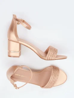 – Sandaletten aus Metallicleder Roségold-Andrea Puccini Clearance