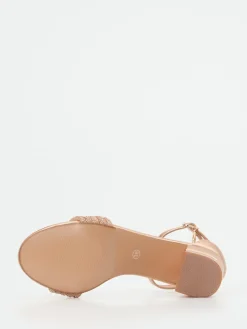 – Sandaletten aus Metallicleder Roségold-Andrea Puccini Clearance