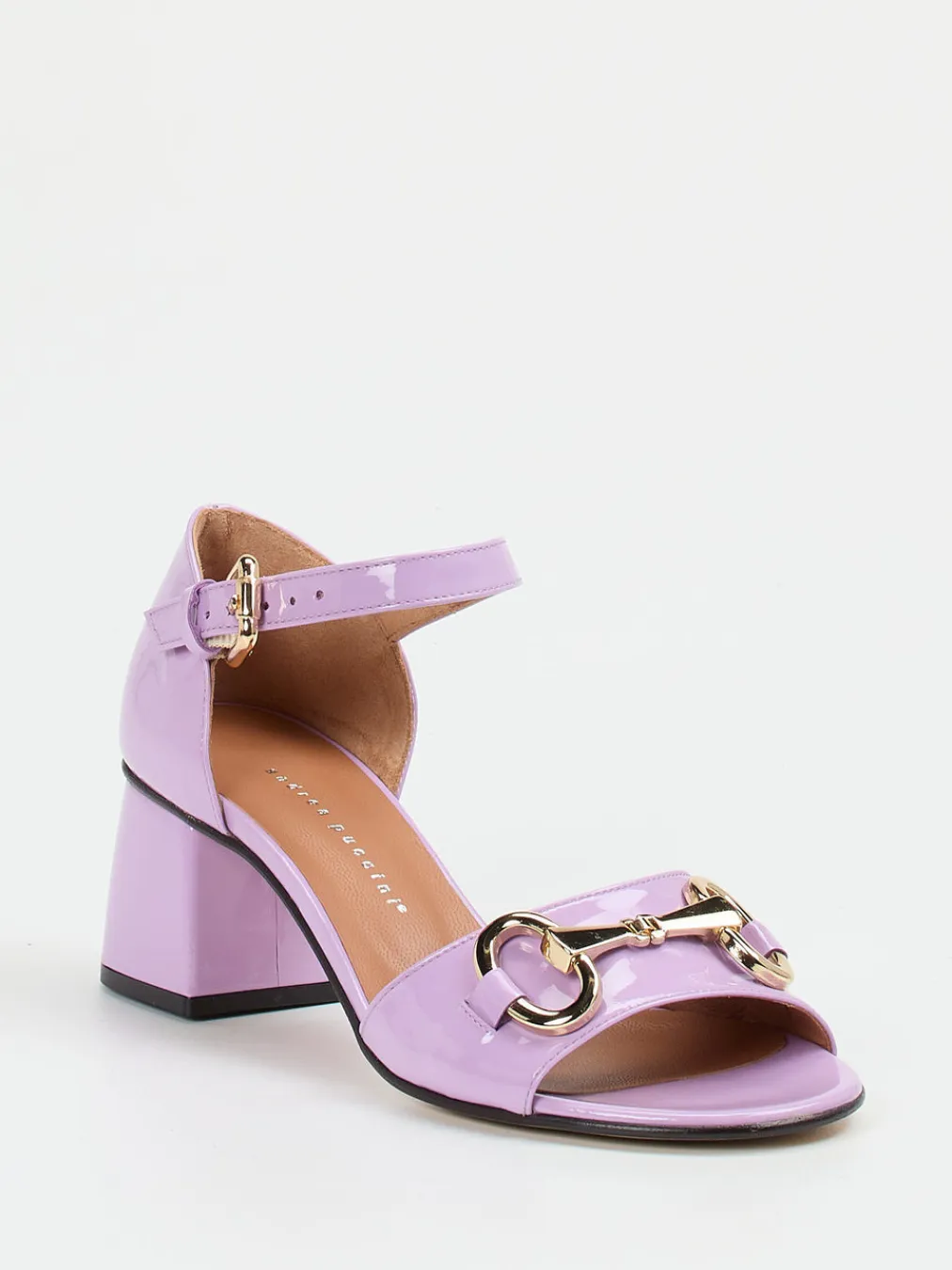 – Sandaletten aus Lackleder Flieder-Andrea Puccini Sale