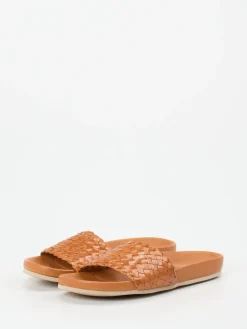 – Slides aus Flechtleder cognac-Andrea Puccini