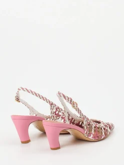 – Slingback-Pumps aus Flechtleder rosé-Andrea Puccini