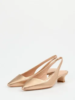 – Slingback-Pumps aus Metallicleder Rosé-Andrea Puccini Hot