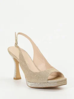 – Slingpumps aus Metallicleder Champagner-Andrea Puccini New