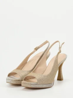 – Slingpumps aus Metallicleder Champagner-Andrea Puccini New