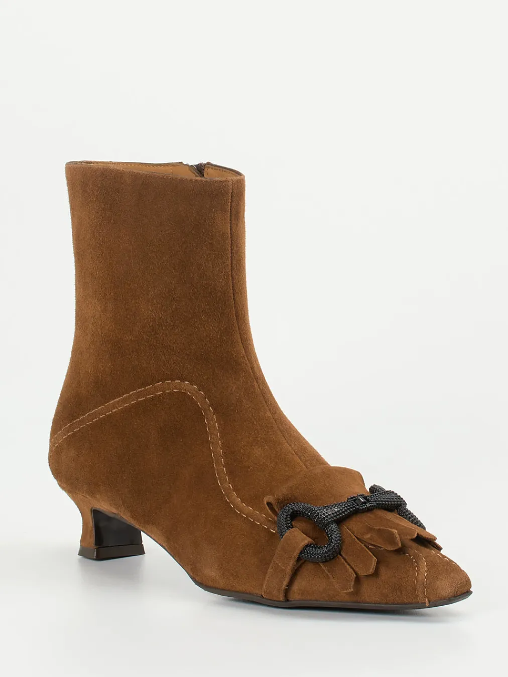 – Stiefeletten aus Veloursleder cognac-Andrea Puccini
