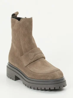 – Stiefeletten aus Veloursleder Taupe-Andrea Puccini Clearance