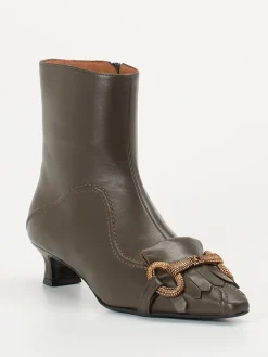 – Stiefeletten aus Lammleder oliv-Andrea Puccini