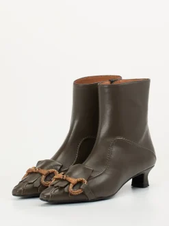 – Stiefeletten aus Lammleder oliv-Andrea Puccini