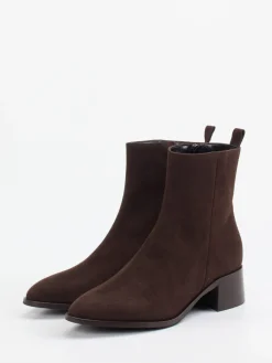 – Stiefeletten aus Veloursleder Dunkel-Andrea Puccini New