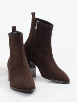 – Stiefeletten aus Veloursleder Dunkel-Andrea Puccini New