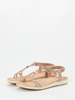 – Zehensteg-Sandalen aus Metallicleder-Andrea Puccini