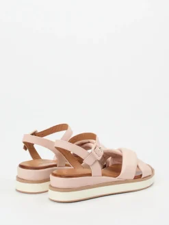 – Keilsandalette aus Kalbleder rosé-Andrea Sabatini Discount