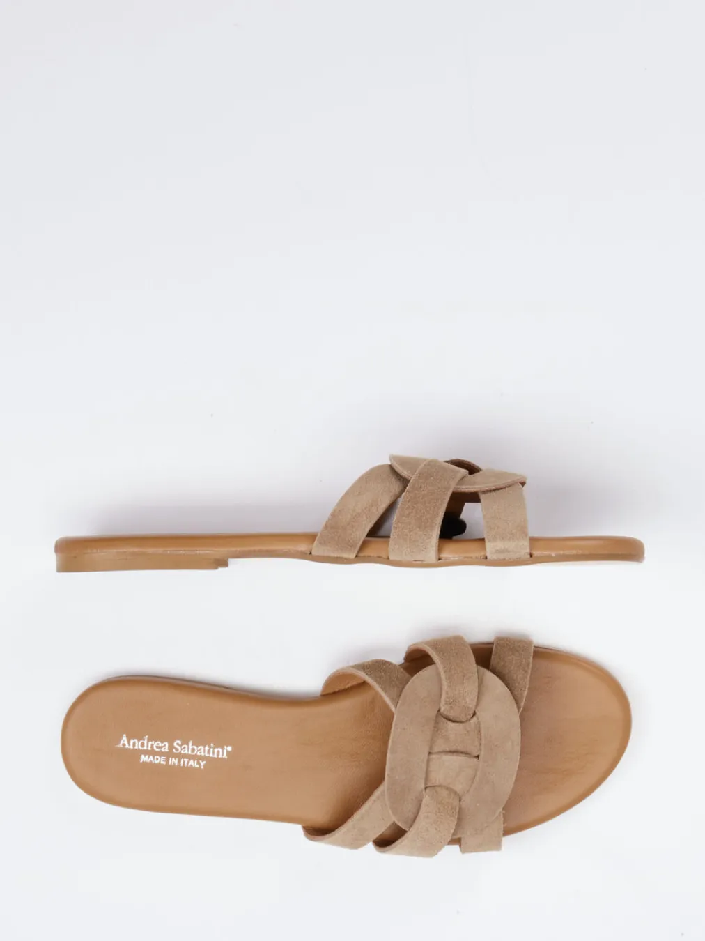 – Pantolette aus Veloursleder Sandbeige-Andrea Sabatini