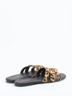 – Pantolette aus Fell mit Leoprint-Andrea Sabatini Hot