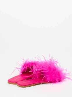 – Pantoletten aus Fell in Neon-Andrea Sabatini