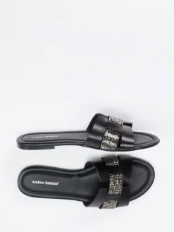 – Pantolette aus Kalbleder mit Strass-Andrea Sabatini Hot