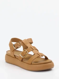 – Plateau-Sandalen aus Kalbleder cognac-Andrea Sabatini Clearance