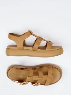 – Plateau-Sandalen aus Kalbleder cognac-Andrea Sabatini Clearance
