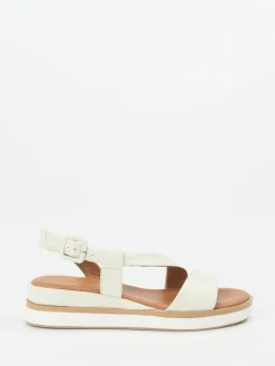 – Plateau-Sandale aus Leder cremeweiß-Andrea Sabatini Outlet