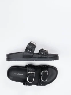 – Zweiriemer-Pantolette aus Hirschleder-Andrea Sabatini Online