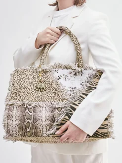 – Shopper aus Textil mit Animal-Patchwork-ANOKHI Clearance