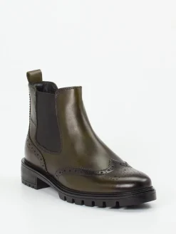 – Chelsea-Stiefelette aus Kalbleder oliv-Ara