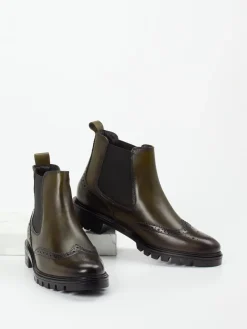 – Chelsea-Stiefelette aus Kalbleder oliv-Ara