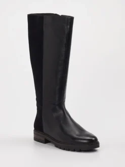 – Kniehohe Stiefel aus Leder Schwarz-Ara Outlet