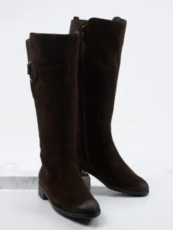 – Kniehohe Stiefel aus Veloursleder Dunkel-Ara Sale