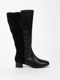 – Kniestiefel aus Kalbleder und Veloursleder-Ara