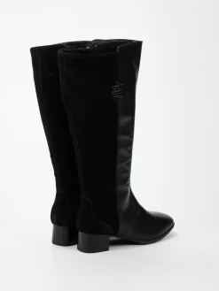 – Kniestiefel aus Kalbleder und Veloursleder-Ara