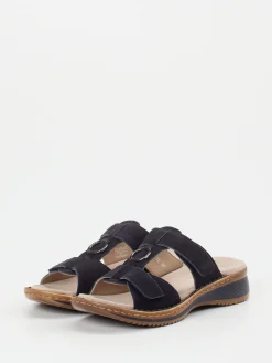 – Komfort-Pantolette aus Veloursleder Dunkel-Ara Best