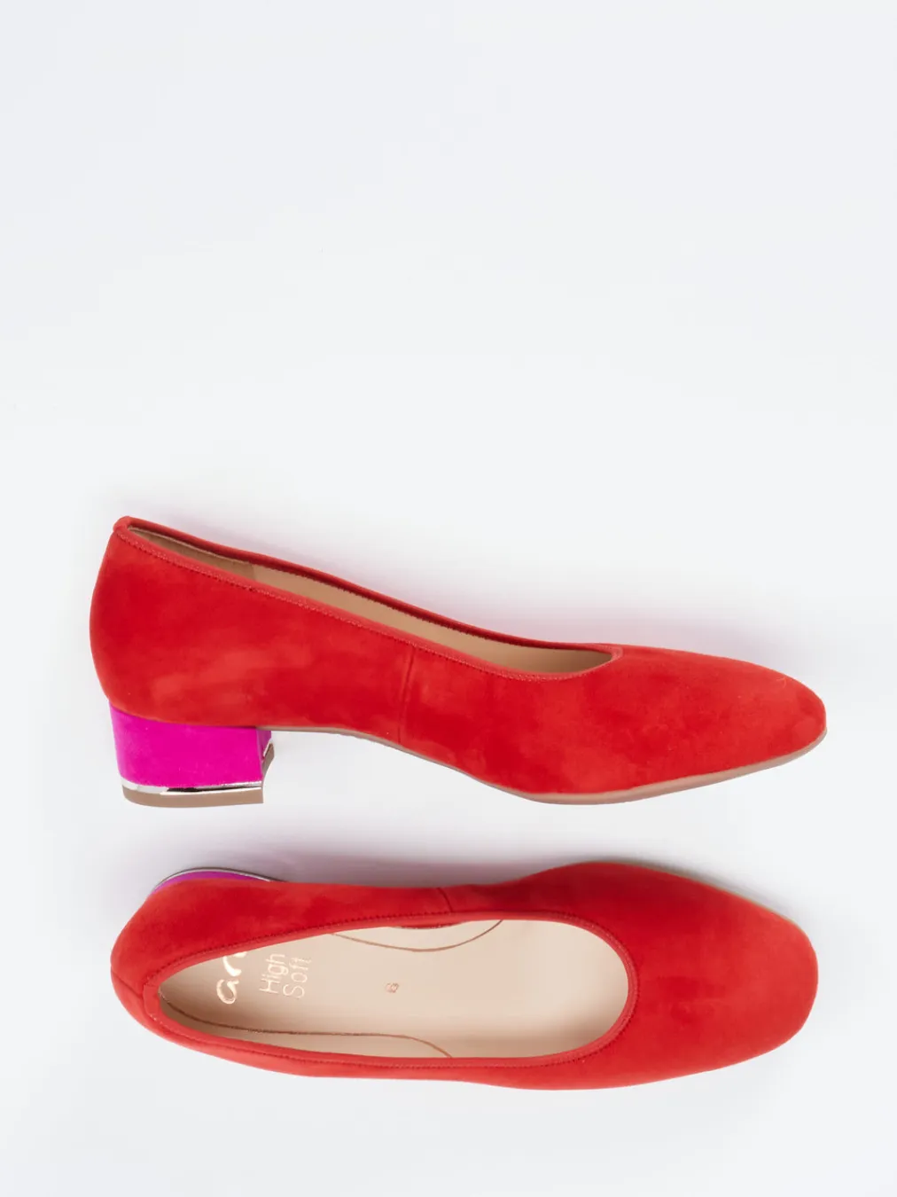 – Pumps aus Veloursleder in Signal-Ara New