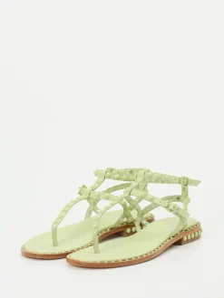 – Zehentrenner-Sandale aus Kalbleder Pastell-ASH Sale