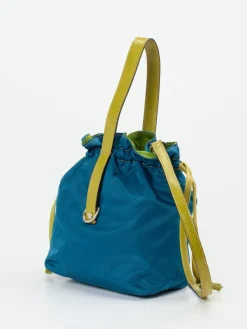 – Beuteltasche aus Textil und Leder petrol-AU 79 Online