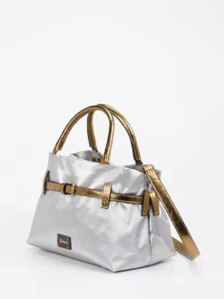 – Handtasche aus Leinen und Kalbleder-AU 79 Clearance