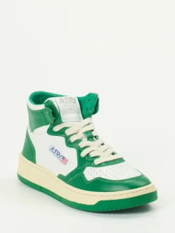 – High-Top-Sneaker aus Leder in Grün--Autry Sale
