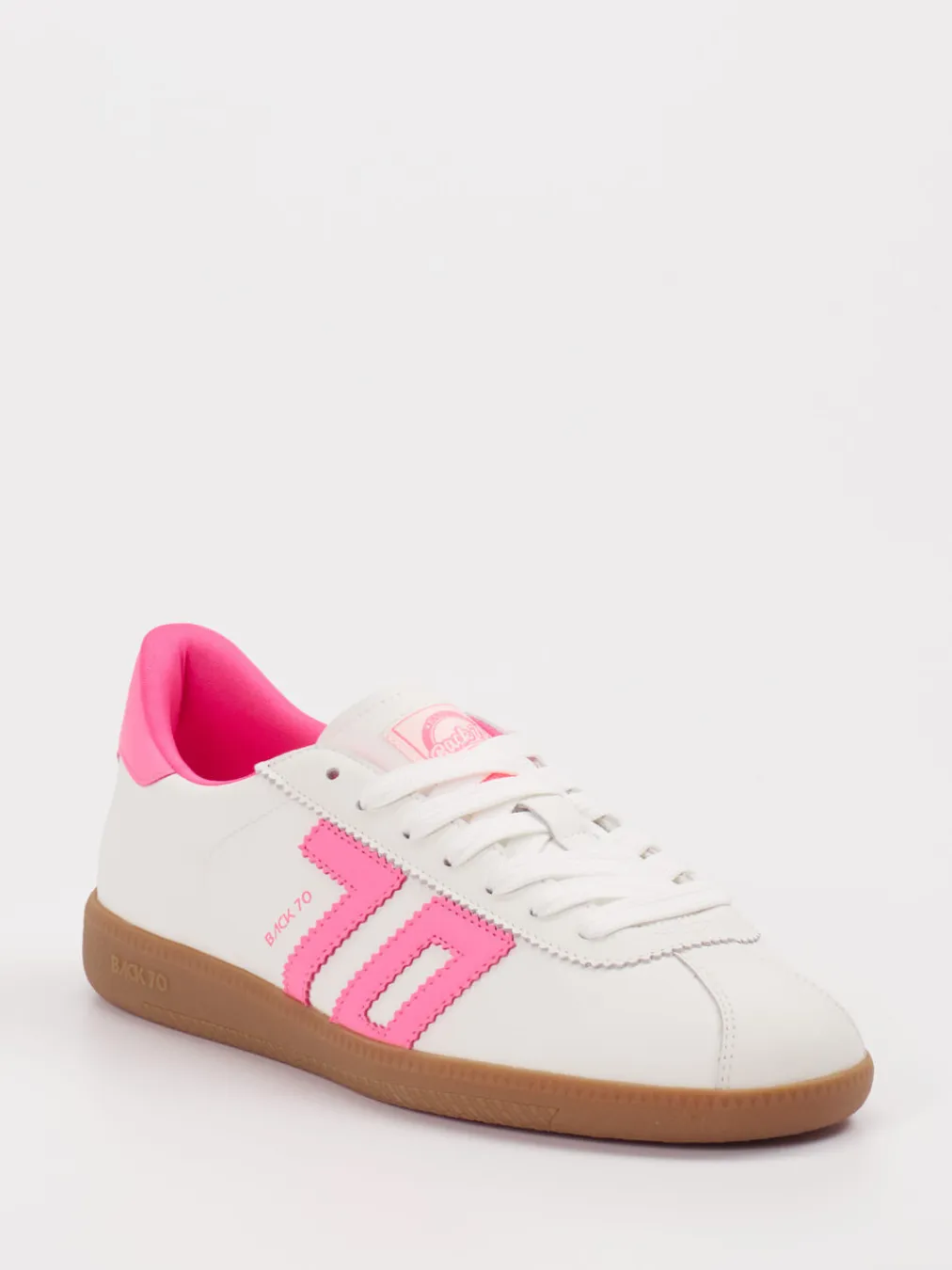 – Retro-Sneaker aus Leder in und Pink-Back 70