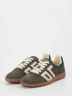 – Retro-Sneaker aus Veloursleder oliv-Back 70 Best